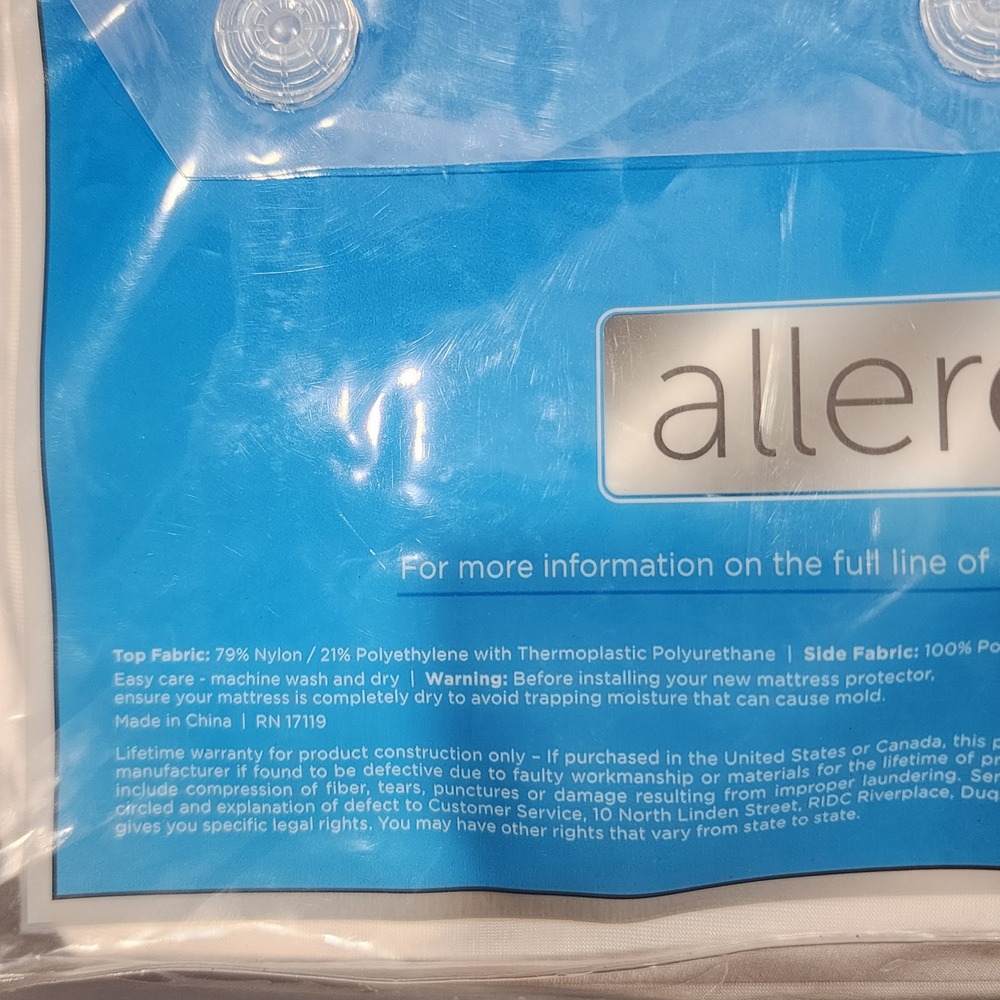 Allerease CleanBoost Cool Touch Full Fitted Mattress Protector Waterproof White - Picture 6 of 11
